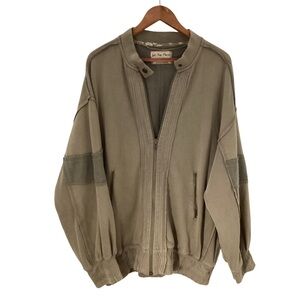 We The Free Woman’s Lou Moto Zip in Olive Stone Lagenlook Oversized Boho Jacket